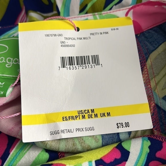 Pappagallo Tropical Pretty in Pink Tunic Blouse NWT size M - Picture 7 of 8